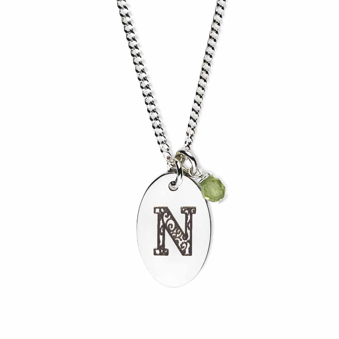 Birthstone-love-letter-n-silver peridot