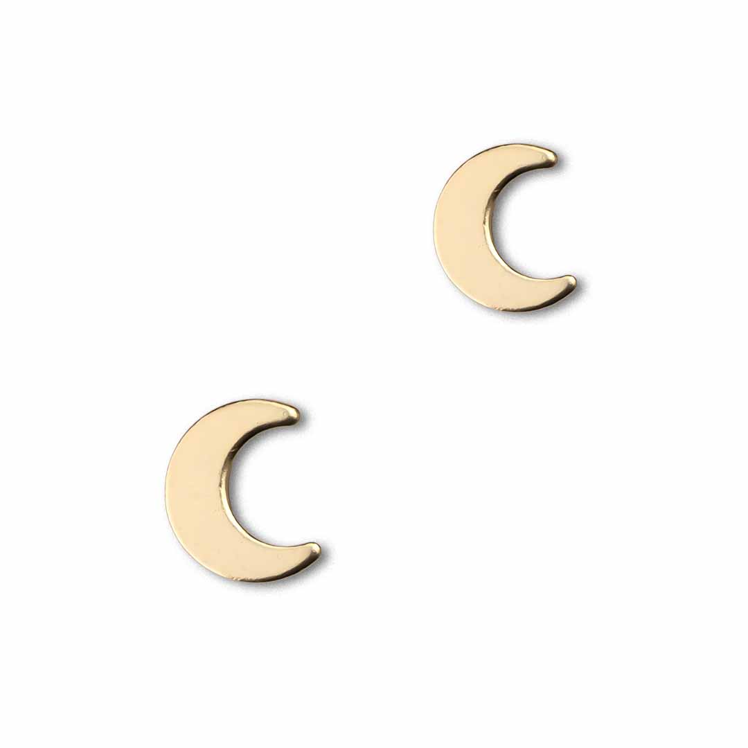 New Moon Stud Earrings - Gold