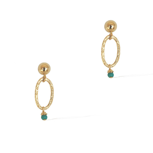 Orbit Mini Earrings - Gold and Turquoise