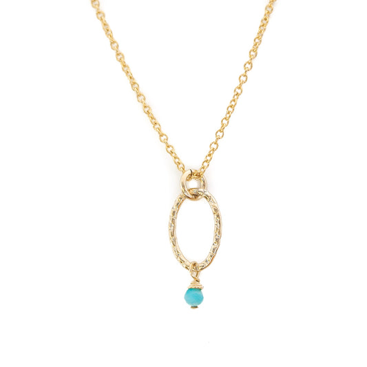 Orbit Mini Necklace - Gold and Amazonite