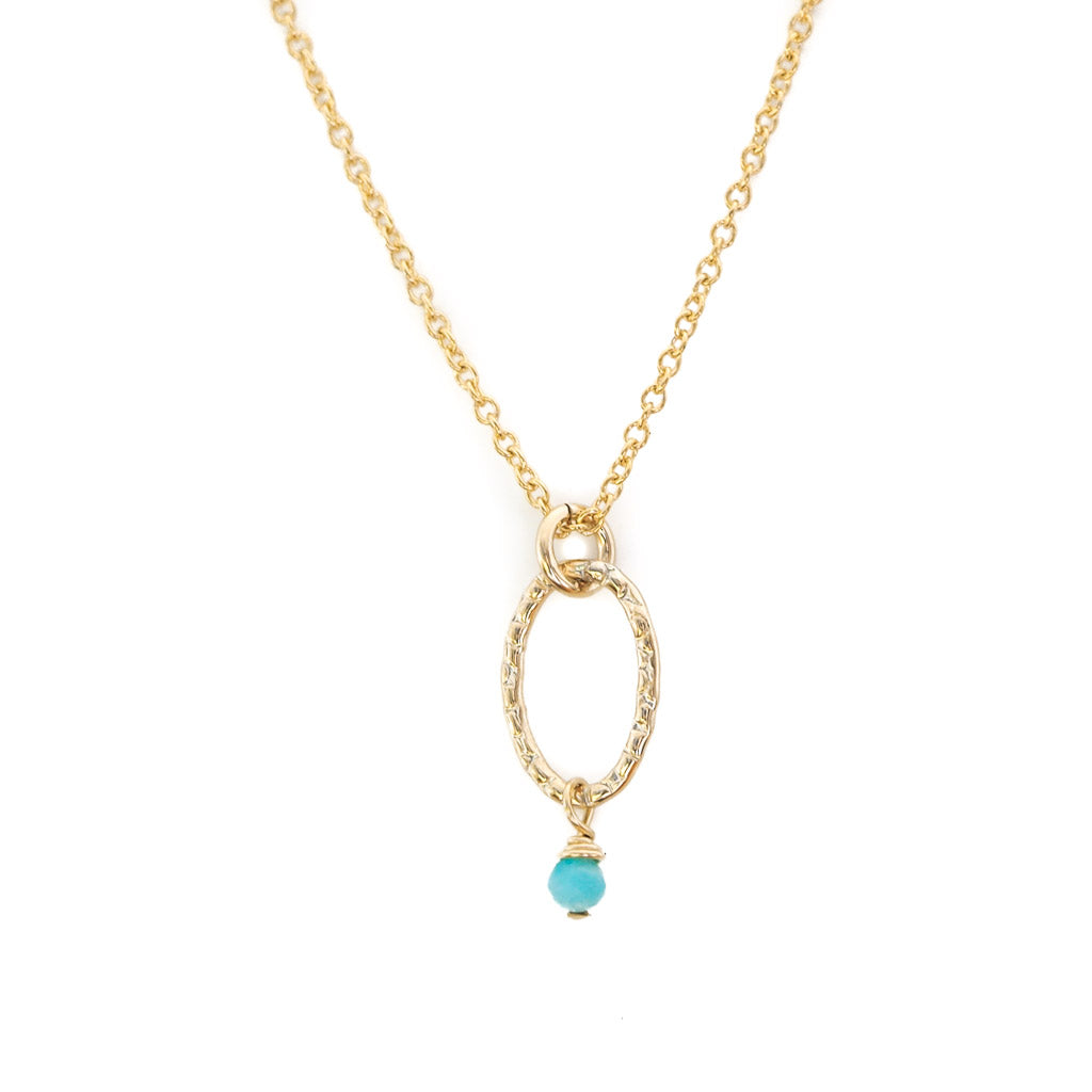 Orbit Mini Necklace - Gold and Amazonite