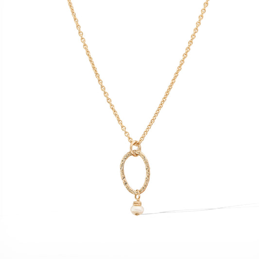 Orbit Mini Necklace - Gold and Pearl
