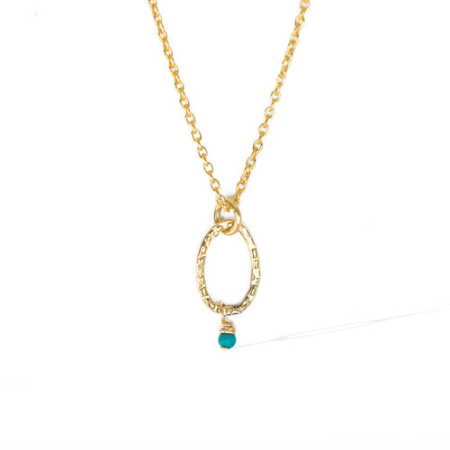 Orbit Mini Necklace - Gold and Turquoise