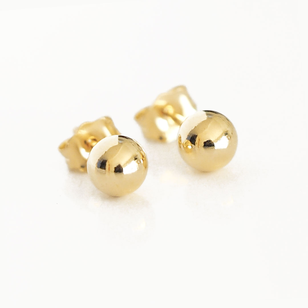 Perfect Dot Earrings 5mm Gold