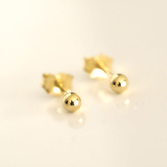 Perfect Dot Earrings 3mm Gold