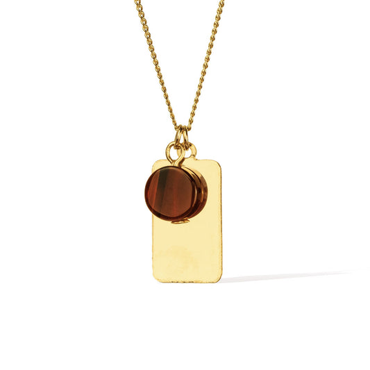 Reflections Red Agate Necklace - Gold