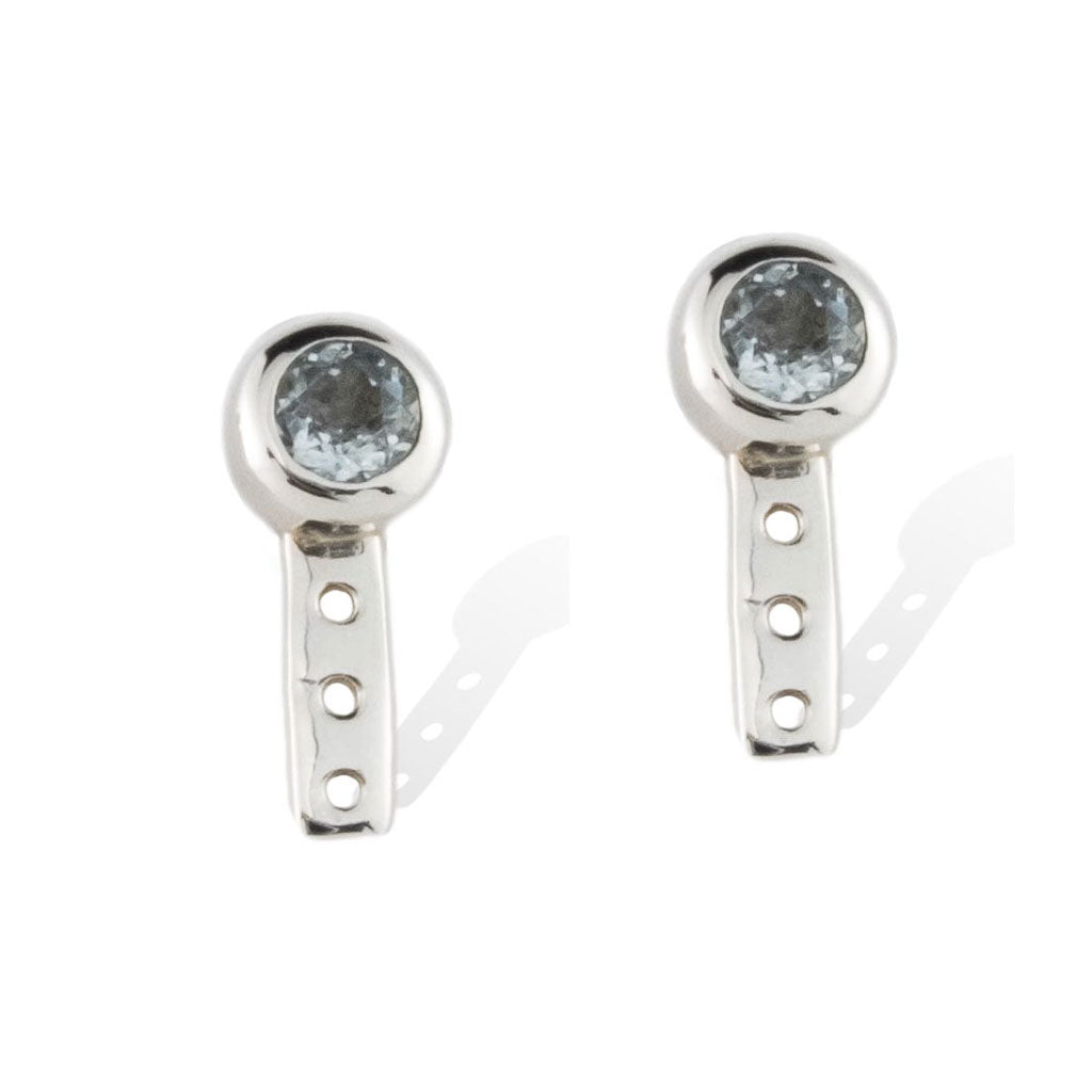SOL LUNA EARRINGS -  Sterling Silver with Aquamarine