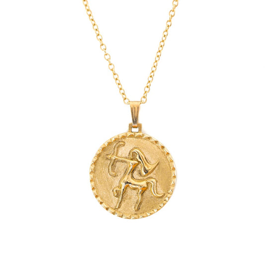 The Sagittarius necklace pendant solid gold jewellery