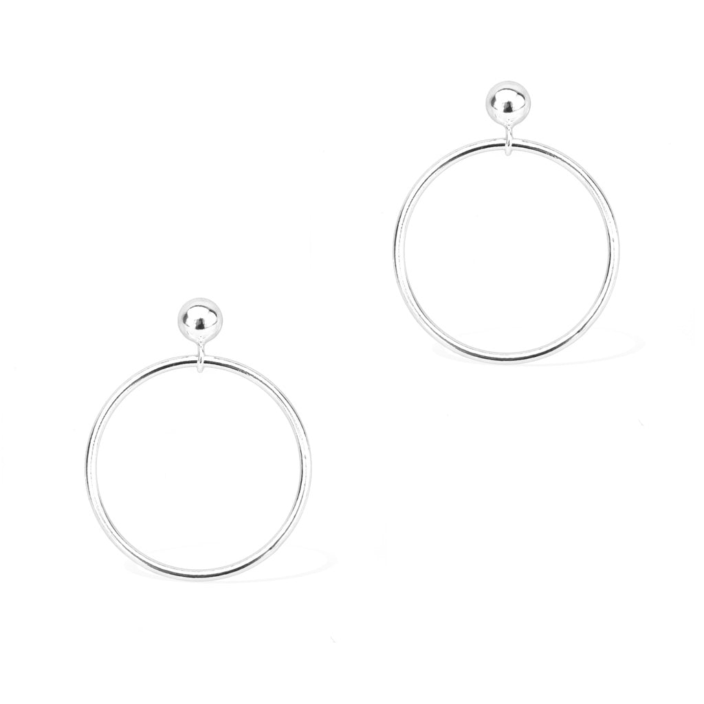 Silver Halo Earrings - Silver