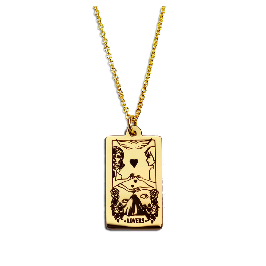 Tarot Lovers necklace pendant 14K gold filled jewellery