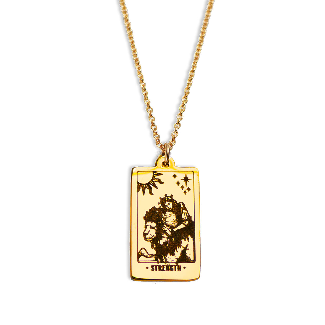 Tarot Strength necklace pendant 14K gold filled jewellery