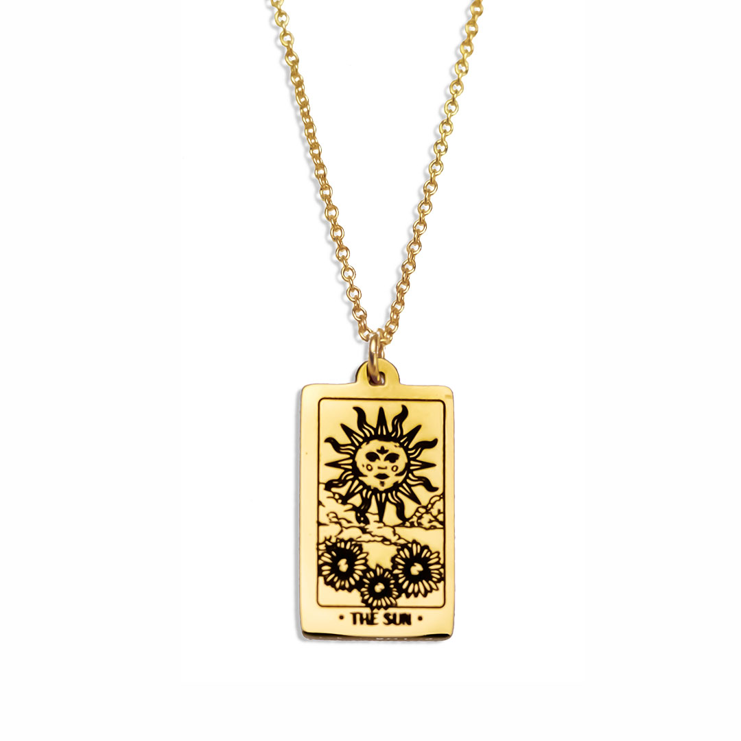 Tarot Sun  necklace pendant 14K gold filled jewellery