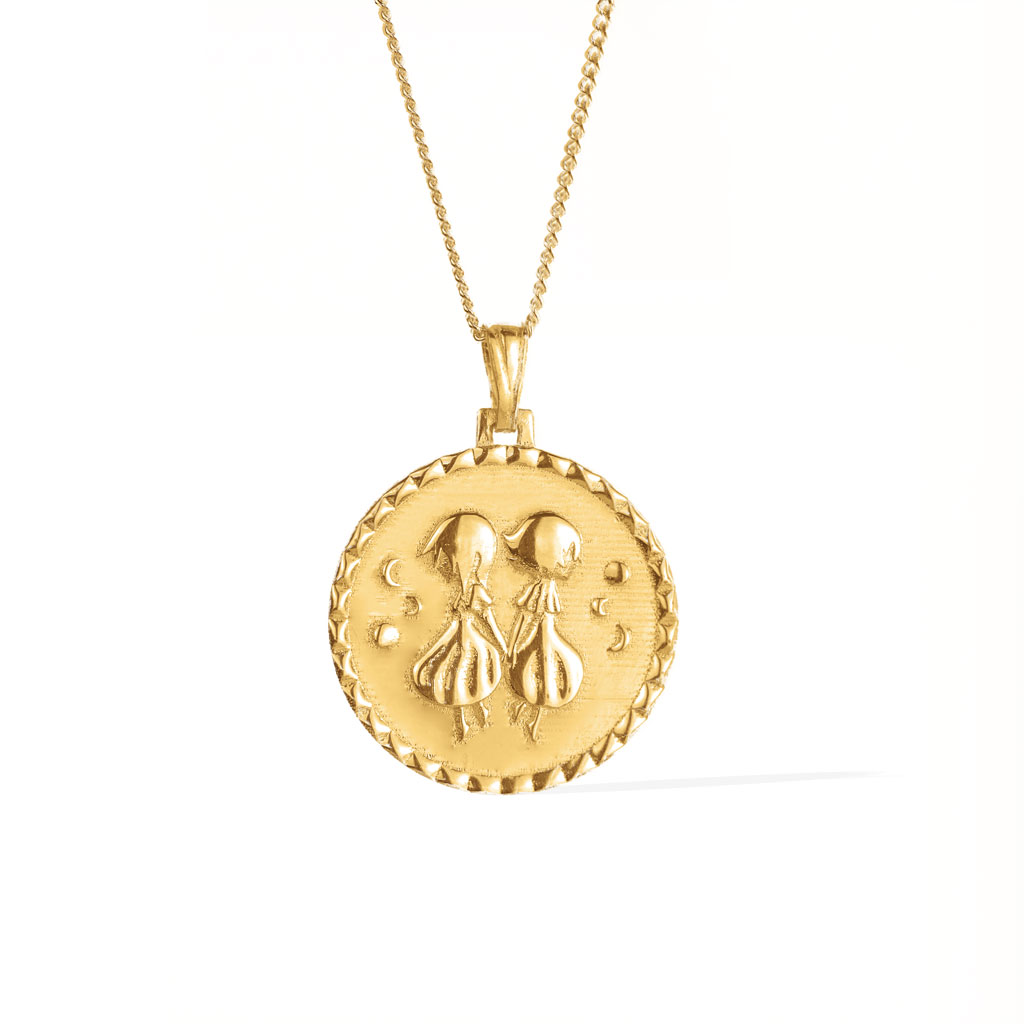 The Gemini necklace pendant solid gold jewellery