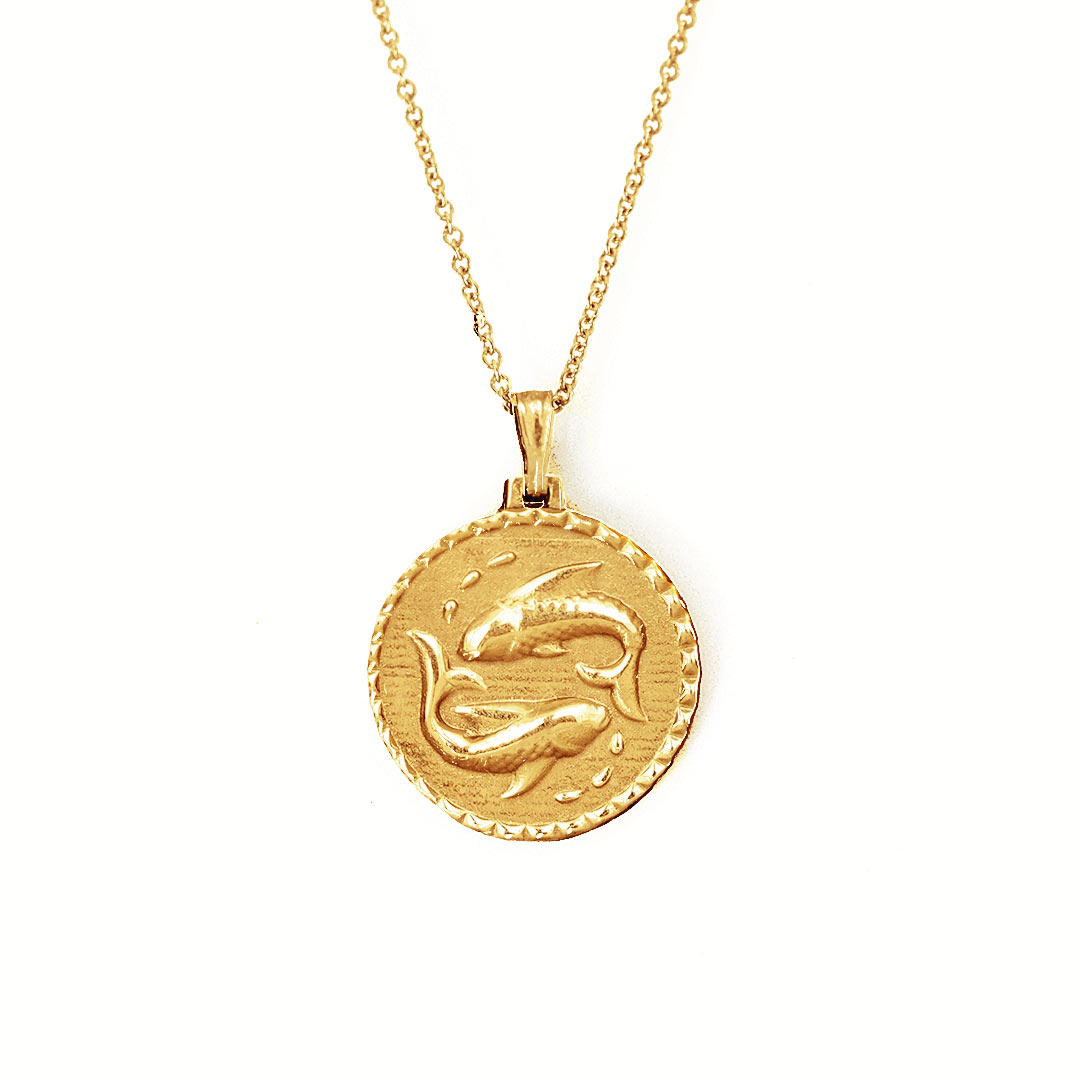The Pisces necklace pendant solid gold jewellery
