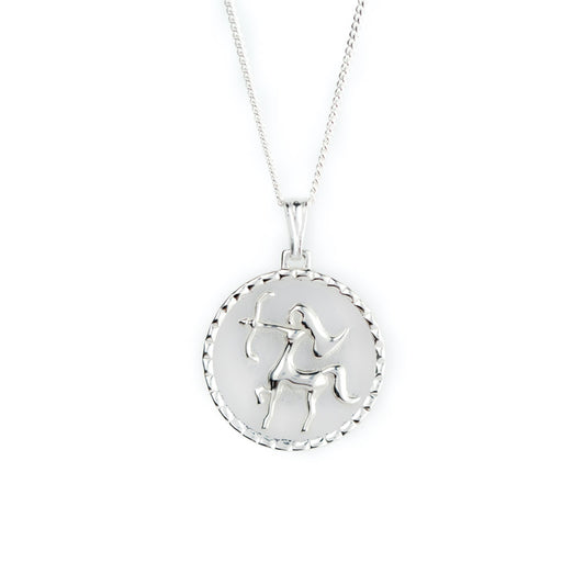 The Sagittarius star sign necklace pendant sterling silver jewellery