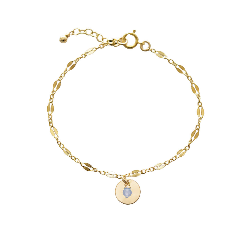 Unity Bracelet - Gold and Aquamarine