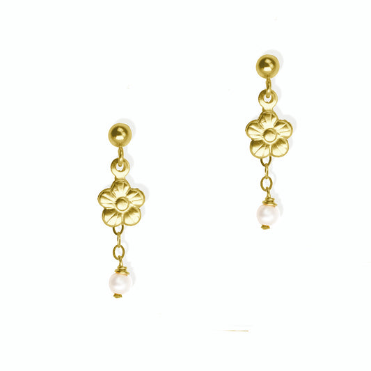 Blossom Earrings - Gold and Pearl