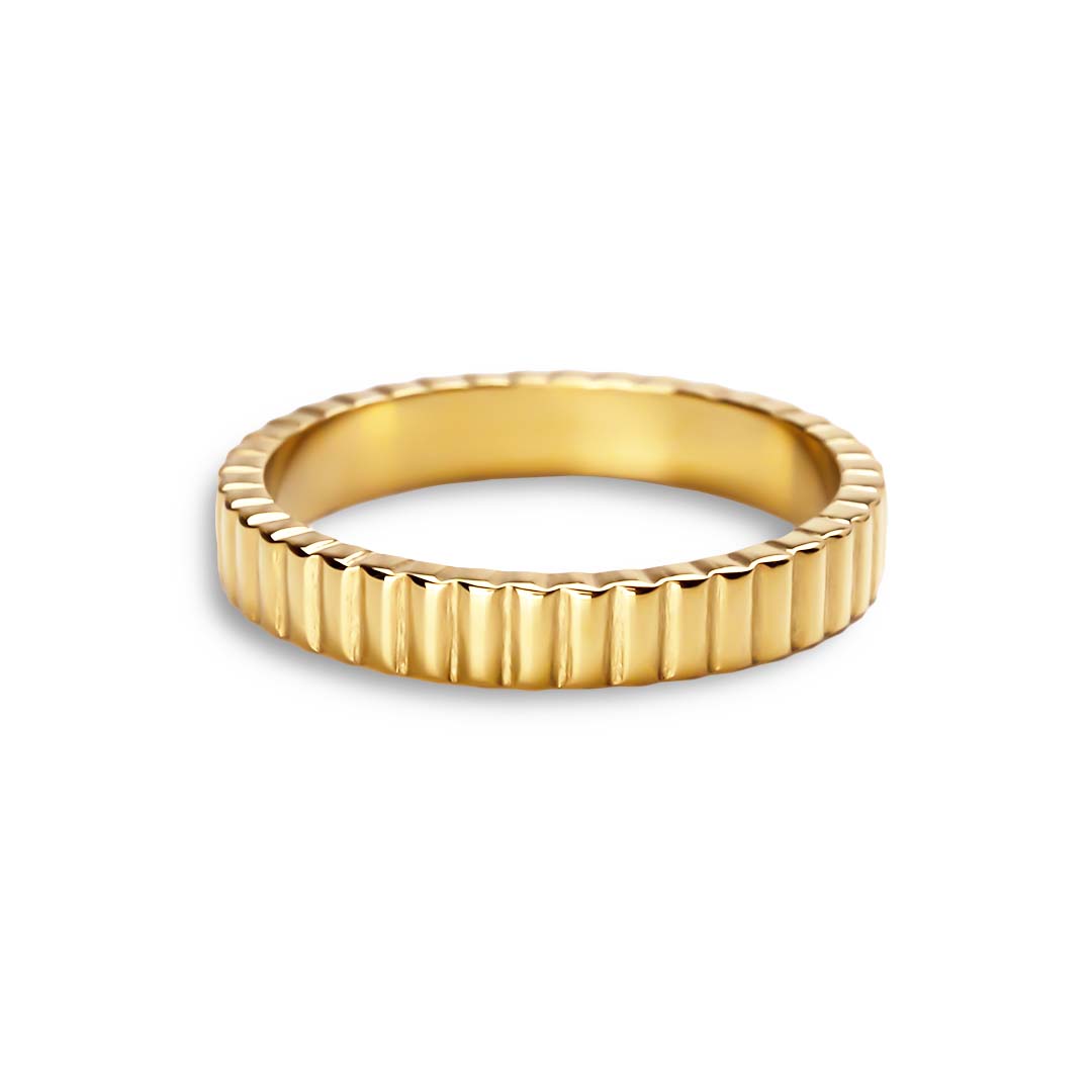 Corinthian Ring - Gold- Ribbed Ring