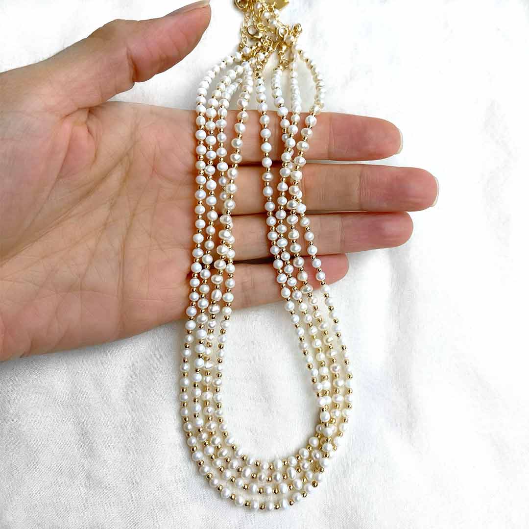The Grace Necklace - Gold and Pearl