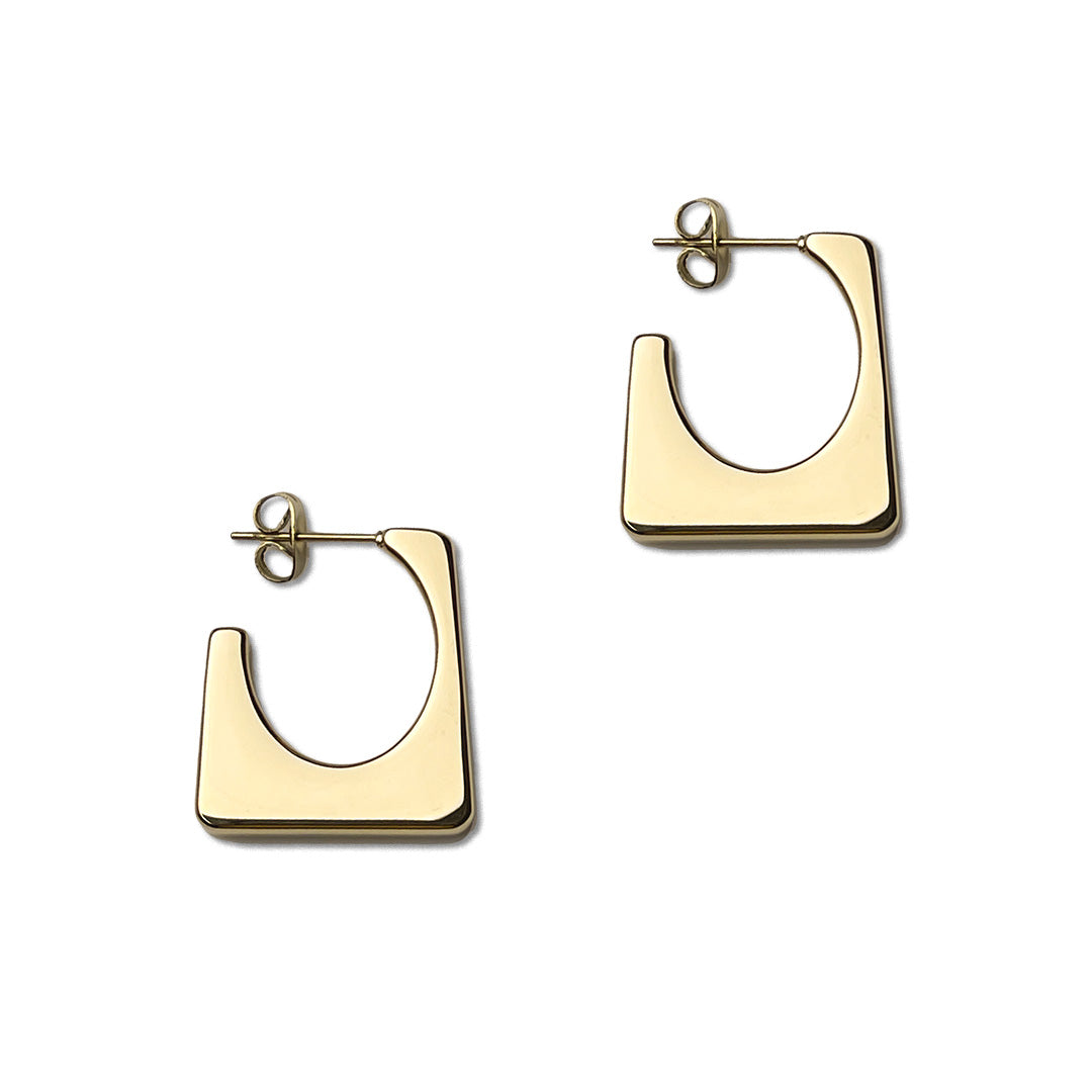 Jeanne Square Hoop Earrings - Gold