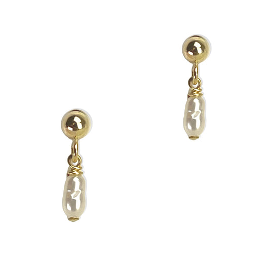 Lumiere Mini Earrings - Gold and Pearl