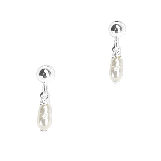 Lumiere Mini Earrings - Silver and Pearl