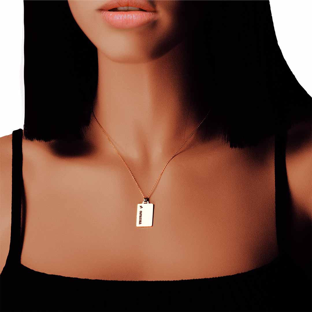 Model wearing Capricorn Necklace - Gold